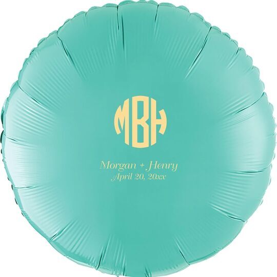 Rounded Monogram with Text Mylar Balloons